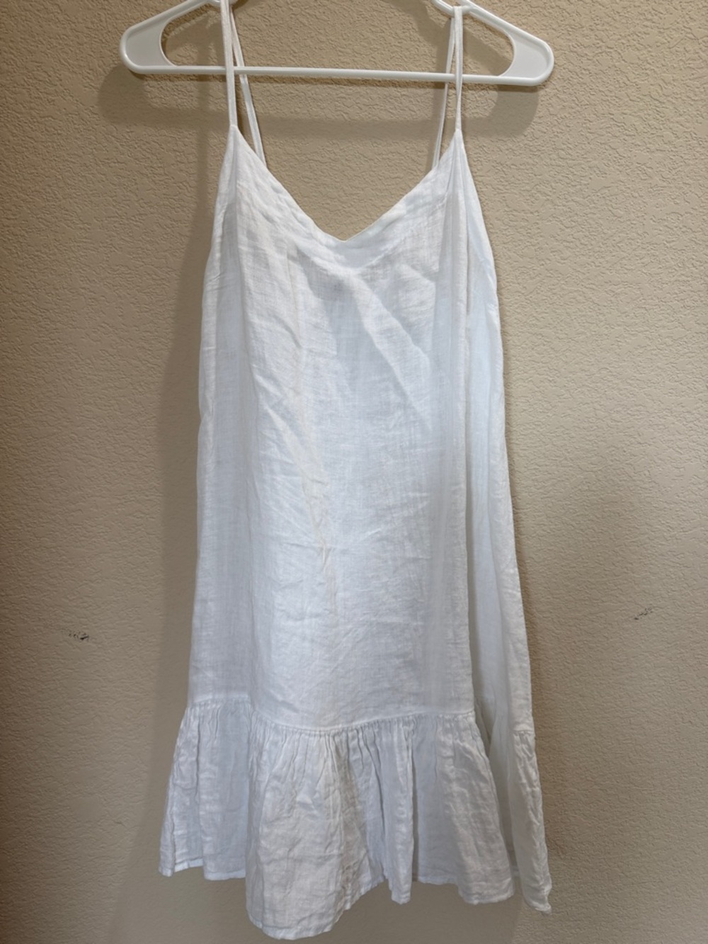 White Linen swim cover up small NWOT